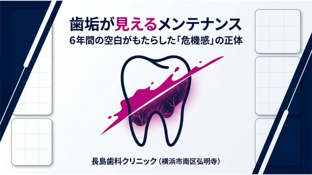 歯垢が見えるメンテナンス『6年間放置で歯ぐきの悪化か？危機感があります。』